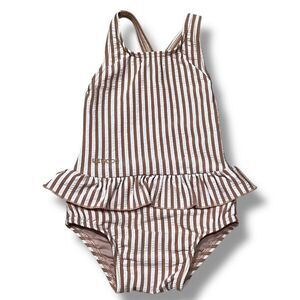 Liewood Amara Seersucker Striped Ruffle Skirt Swimsuit Size 1Y - 1.5Y 80cm/86cm